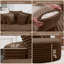 Chaise longue 62,6 po en velours côtelé brun foncé, aucun assemblage requis, siège profond et confort semblable à un nuage-340874760