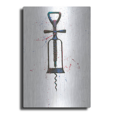 Wine Splash Corkscrew 2' by Wellington Studio Metal Wall Art