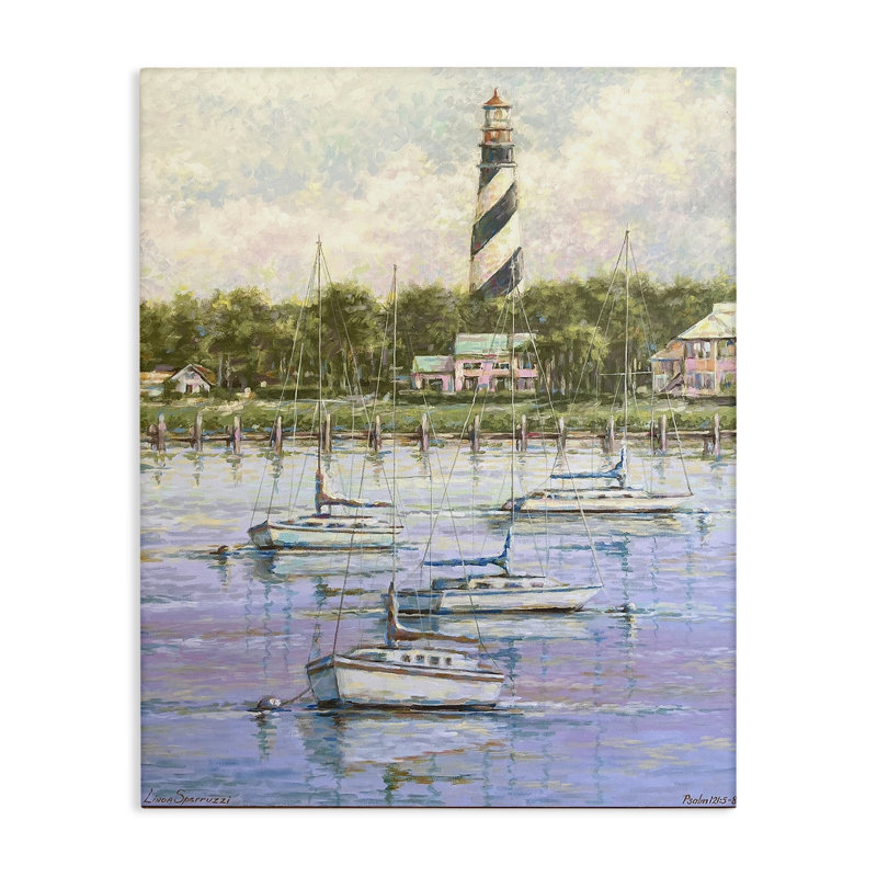 «The Watcher of the Matanzas», art mural sur toile, design par Linda Sperruche, H 20 po x l 16 po