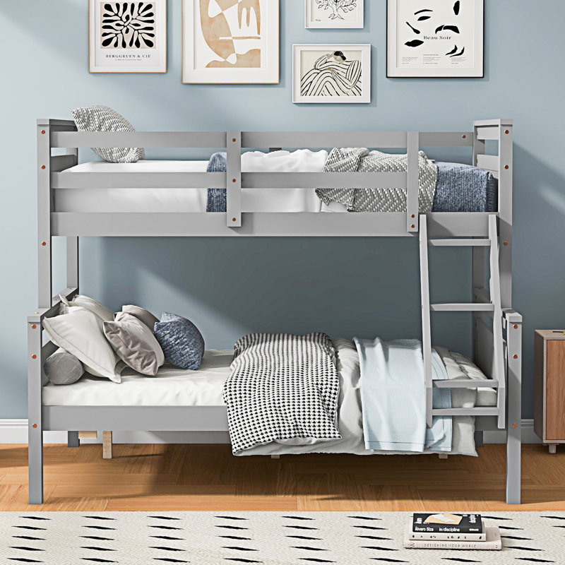 Bunk Bed With Ladder, Gray