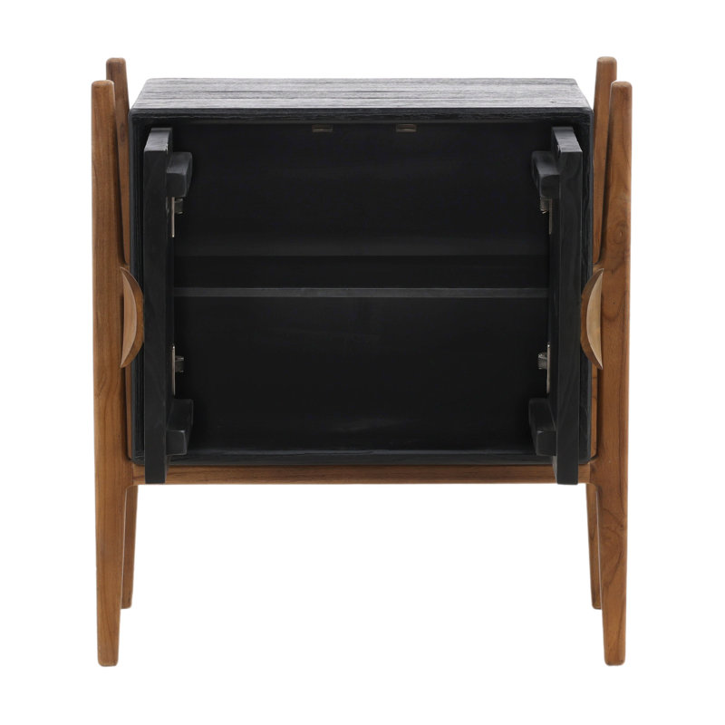 Emberly 2-Door Mindi Nightstand, Black