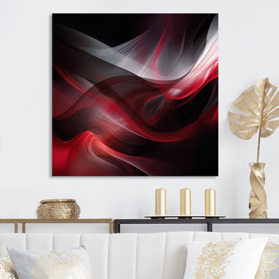 Abstraction contemplative rouge et noire - impression