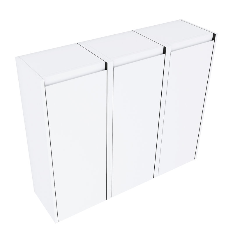 Armoire murale de salle de bain 12 po, fixation murale, 3 portes à fermeture douce, blanc moderne, armoire de rangement abondante 12 po, choix