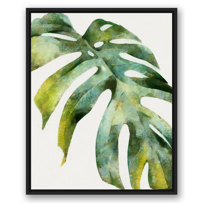 " Palm Leaf ", 31.75" H x 25.75" W x 1.25", Black Framed