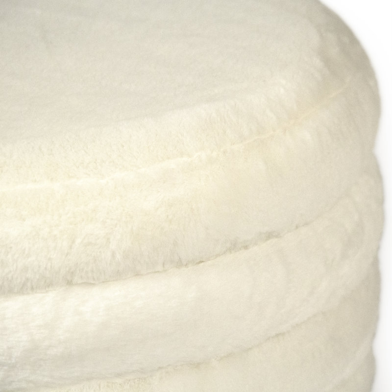 Repose-pieds repose-pieds rond 20,5" Otavio, Blanc