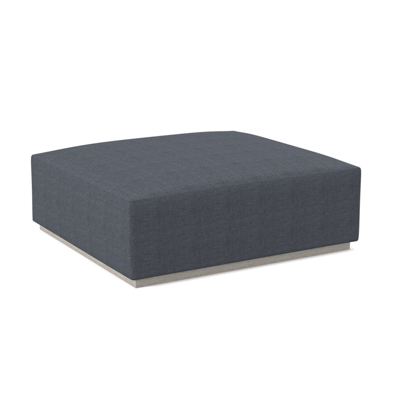 Club Square Ottoman, Bisque, Elise Flax 100% Polyester