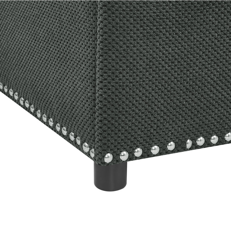 Storage Ottoman, Tufted Footstool, Nailhead Trim Ottoman, Square Storage Ottoman, Upholstered Coffee Table, Bedroom Storage, Living Room Accent