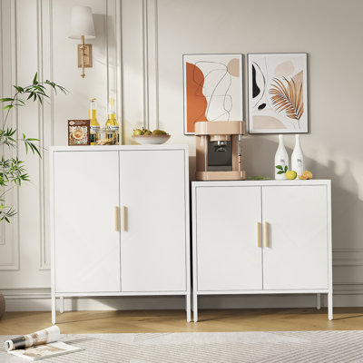 Metal Storage Cabinet With 2 Doors And 2 Adjustable Shelves, Steel Garage Storage Cabinet