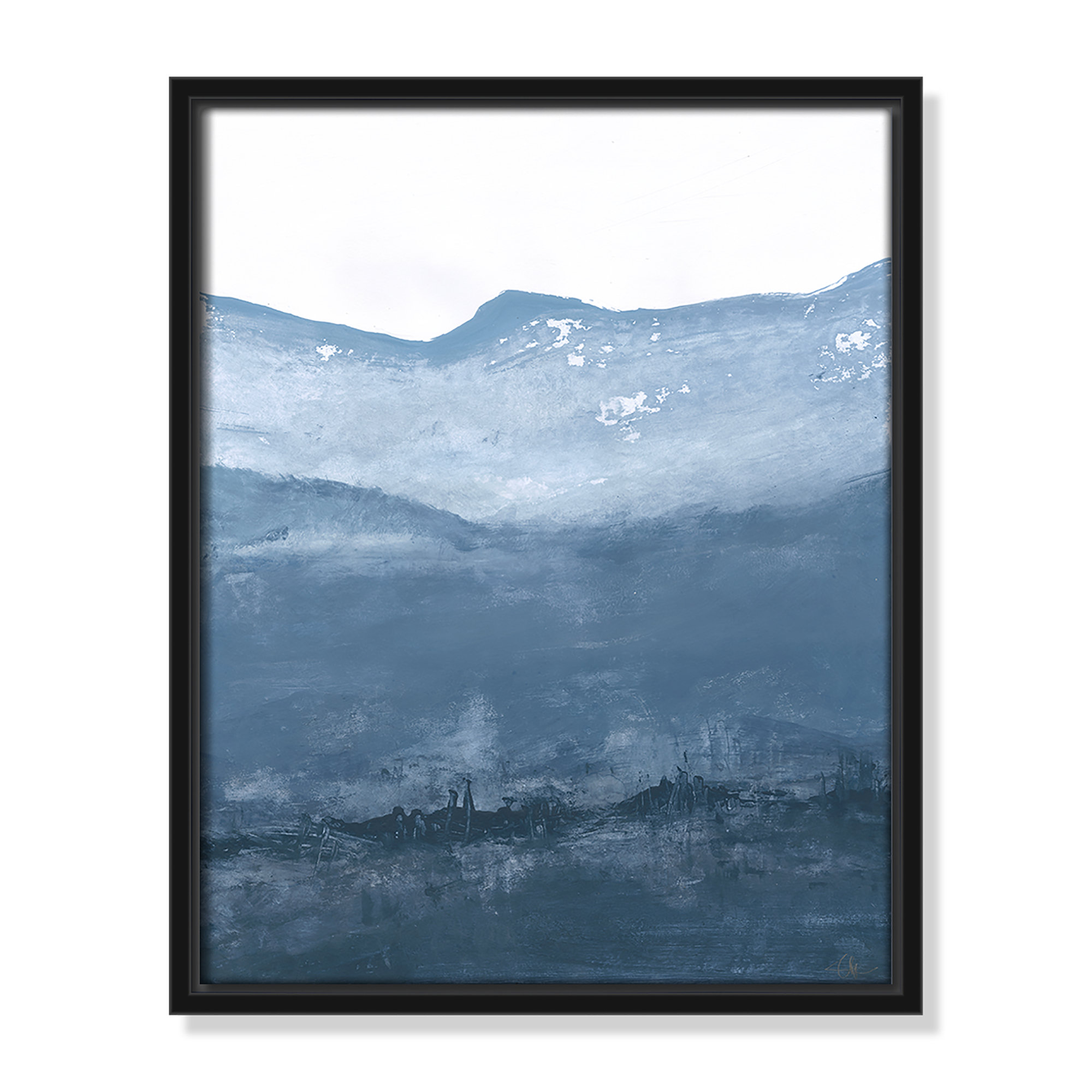 Into the Blue Horizon 1 by Filippo Ioco - Floater Frame Print on Canvas, 15.5" H x 12.5" W, Black