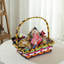 Vibrant Wicker Gift Basket – Versatile Woven Basket With Handle For Easter Candy, Fruit, Snacks, Garden Wedding Decor, Adult Easter Gifts, Party Favors, Kitchen Storage, And Garden Decor