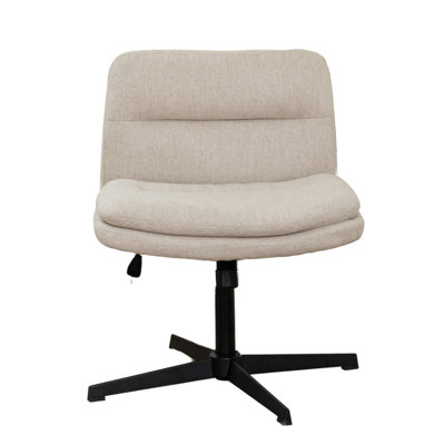 Glyde Fabric Padded Modern Swivel Height Adjustable Mid Back Wide Seat Computer Task Vanity Chair for Home Office by Gracie Oaks