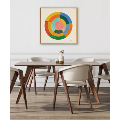 Impression sur toile encadrée Colorwheel crème par Carey Copeland