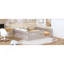 Lit plateforme double en bois avec garde-corps-689515429