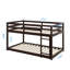 Lit superposé bas simple en bois d'hévéa avec échelle-1532545102