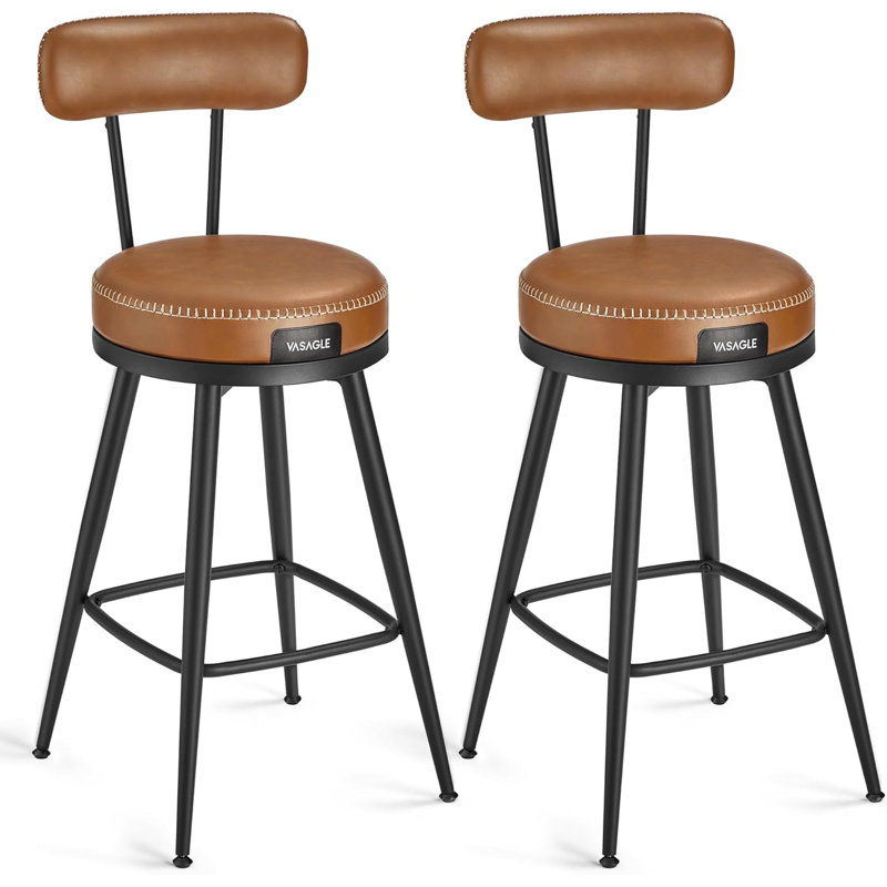 Swivel Upholstered Counter Stool, Brown