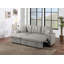 Canapé modulaire convertible gris clair en faux cuir convertible
