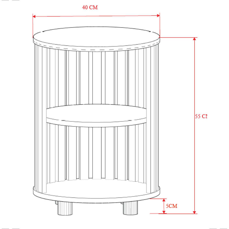 Table de bout ronde 15,75 po Tessa