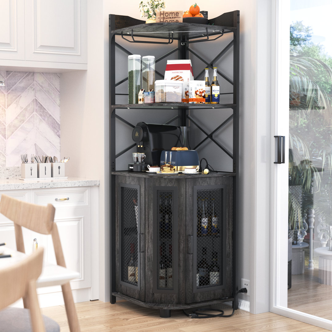 Kitchen Pantry With Adjustabel Shelf, Pantry Cabinet With Outlets Wrought Studio™