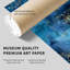 Abstrait bleu et doré, cristaux de géode III, impression d'art moderne sans cadre-789816955