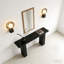 Console 63 po, canapé long en bois