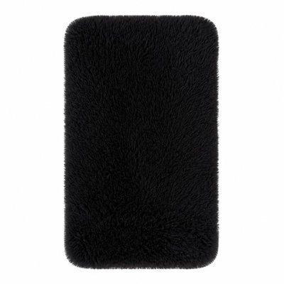 Tapis noir moelleux à poils longs Ebern Designs