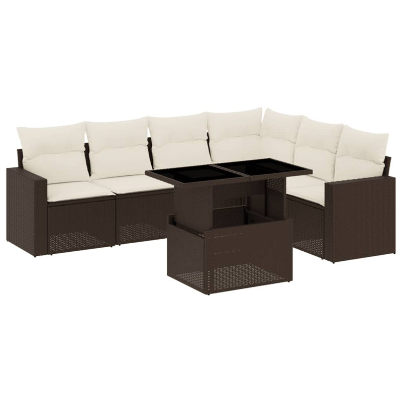 Vidaxl Garden Sofa Set Brown