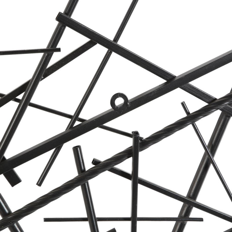 Décoration murale géométrique gris foncé à lignes superposées