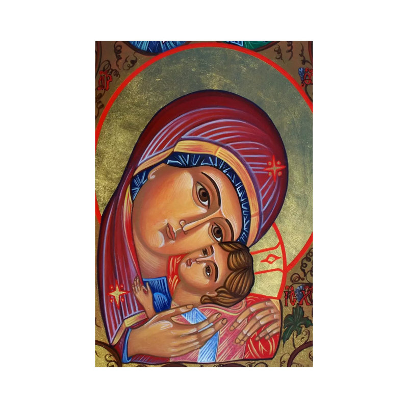Theotokos & Christ by Unknown Artist - Wrapped Canvas Painting, 20.32 cm H x 30.48 cm W