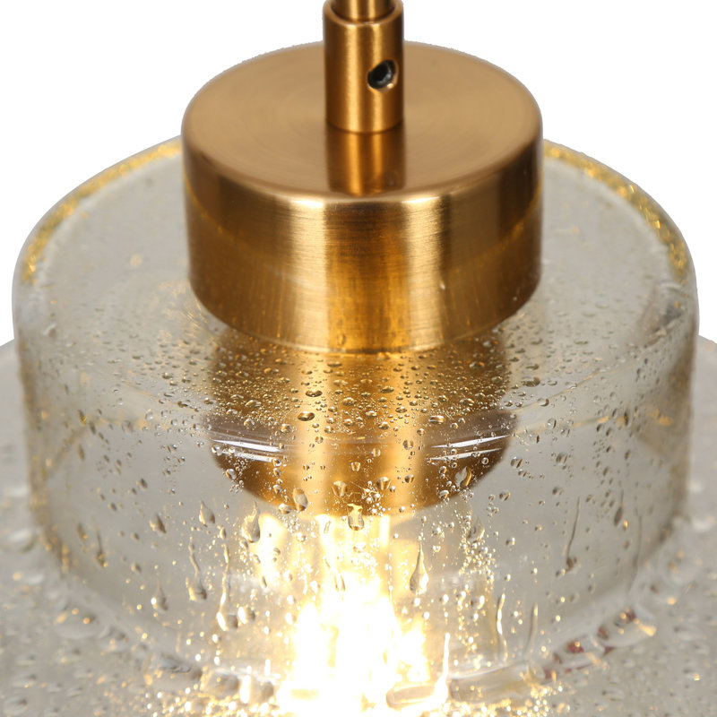 Luminaire suspendu cylindrique à 1 lumière avec verre de pluie Meya