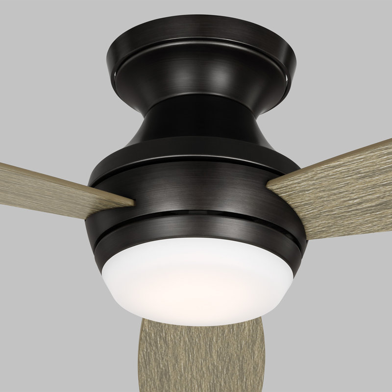 Ikon LED Ceiling Fan, Aged Pewter with Grey Weather Oak Blades, 52"