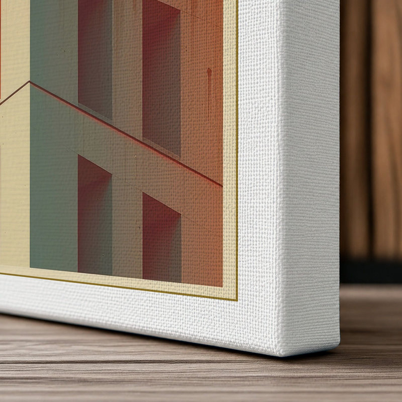 Isometric Tower Art Deco - Wrapped Canvas, 18x12 - 45.7 x 30.5 cm, White Border