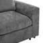 Canapé à deux places en chenille de 185 cm avec structure en bois et coussin décoratif
