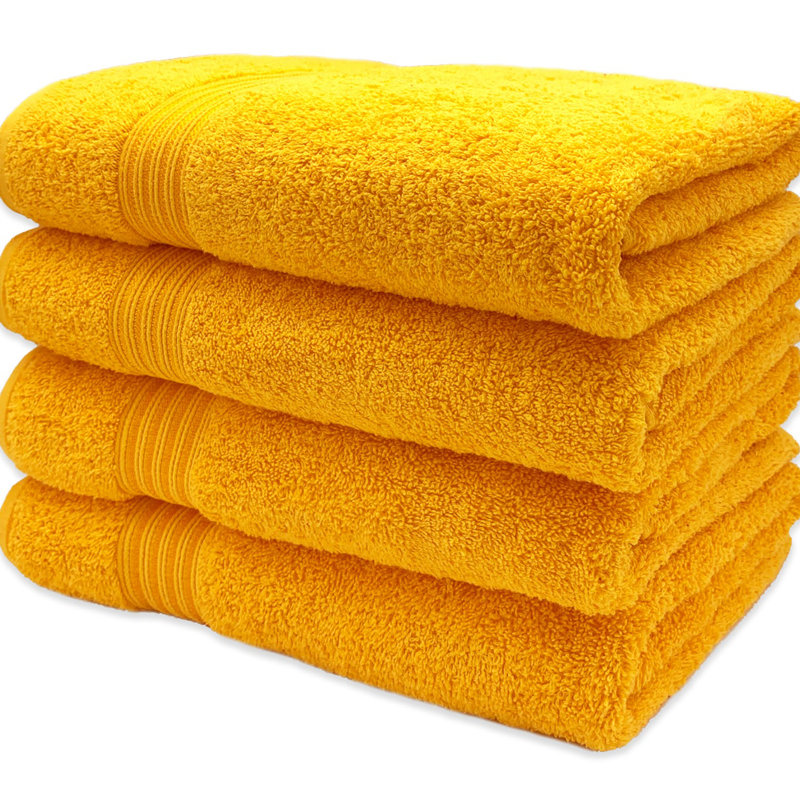 550 Series 4 Piece Ultra-Plush & Absorbent 100% Natural Cotton Bath Towels – Hypoallergenic, Quick-Drying, Machine Washable