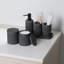 Ensemble d'accessoires de salle de bain - Ensemble de 6 accessoires de salle de bain complet avec distributeur de savon, porte-brosses à dents, gobelet, plateau de coiffeuse et 2 porte-coton-tige pour organisateur de maison et décoration, gris foncé