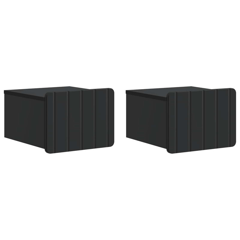 33cm W Manufactured Wood Bedside Table, Black