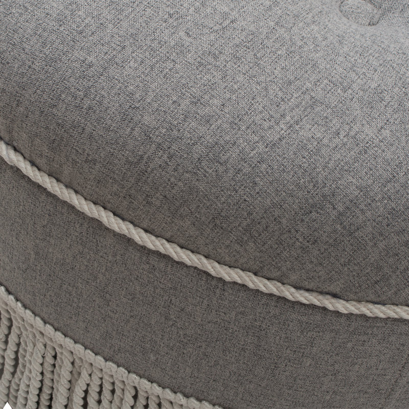 Neptune Upholstered Ottoman, Light Gray