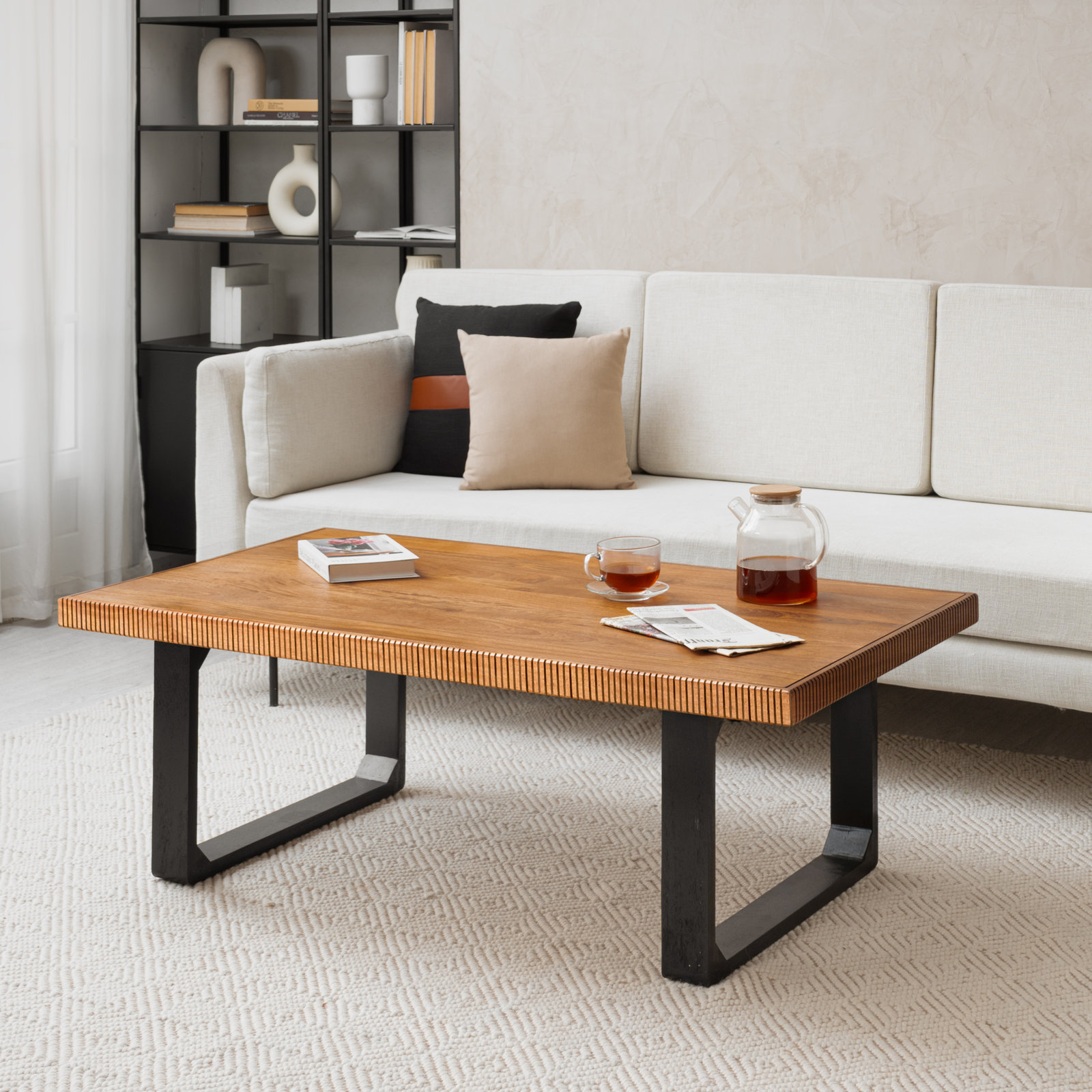 Urbana 48" Mango Coffee Table, Mid Tone Honey