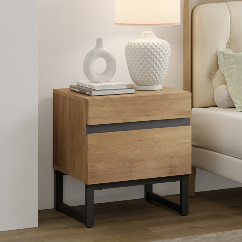 Latitude Run® Aadam Nightstand With 2 Drawers & Reviews | Wayfair