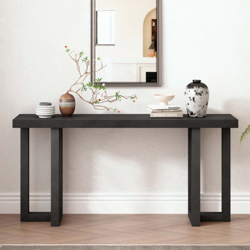 Console de conception géométrique avec pieds en pin massif, convenant au vestibule, au couloir, au salon, à la chambre à coucher