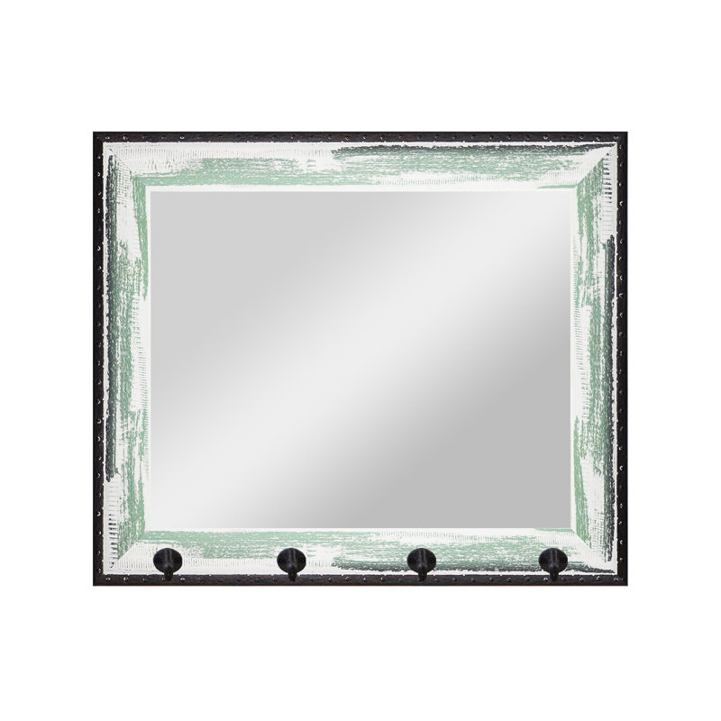 Veyron Solid Wood Flat Wall Mirror, Écume de mer