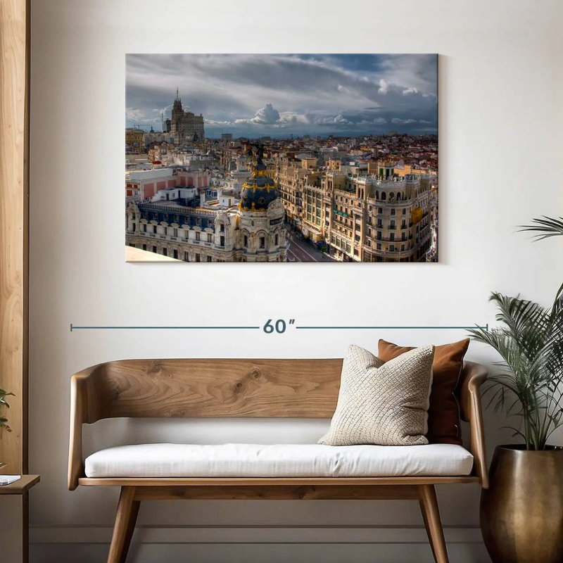 Sireci Madrid Skyline Over Gran Via, 30" H x 45" W