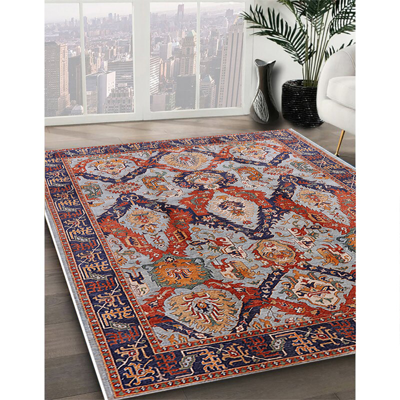 Tapis oriental rouge et bleu, Rectangle 7 pi x 9 pi