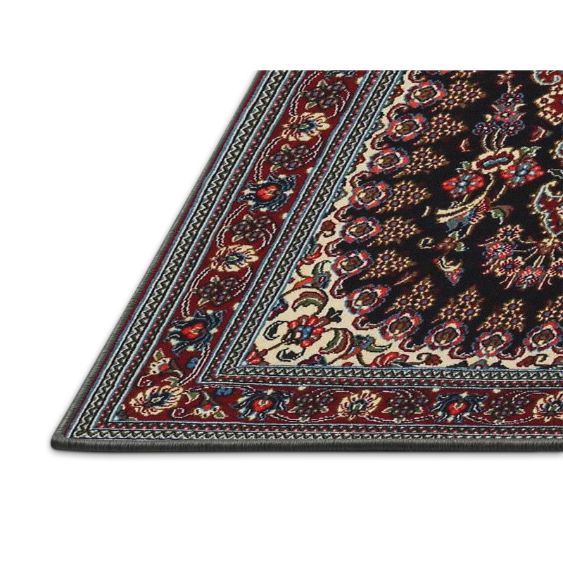 Tapis noir/brun/beige traditionnel Faine, Rectangle 2 pi x 5 pi