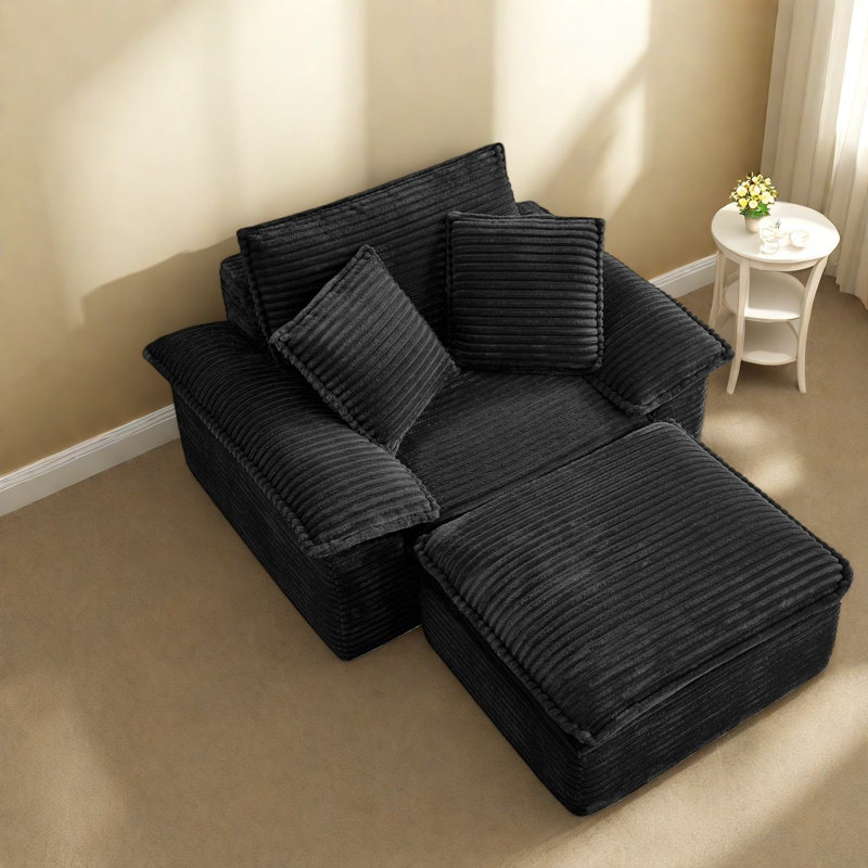 Fauteuil modulaire à compression, canapé-lit moderne en velours côtelé de 47 pouces pour la maison