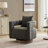 29.1" W Polyester Hollow Back Swivel Barrel Chair With Wooden Base-106905339
