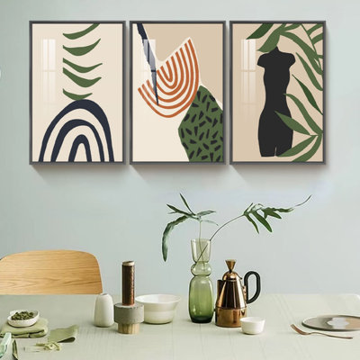 Modern Botanical Abstract Art On Canvas Framed Abstract Wall Art