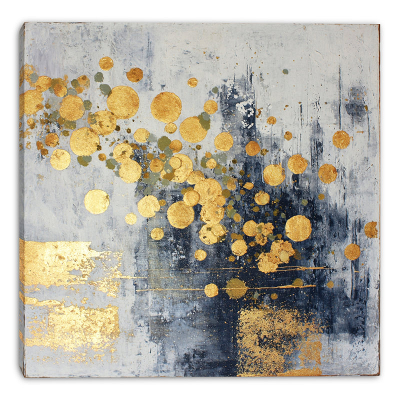 Celestial Gold Drift Wrapped Canvas Wall Art