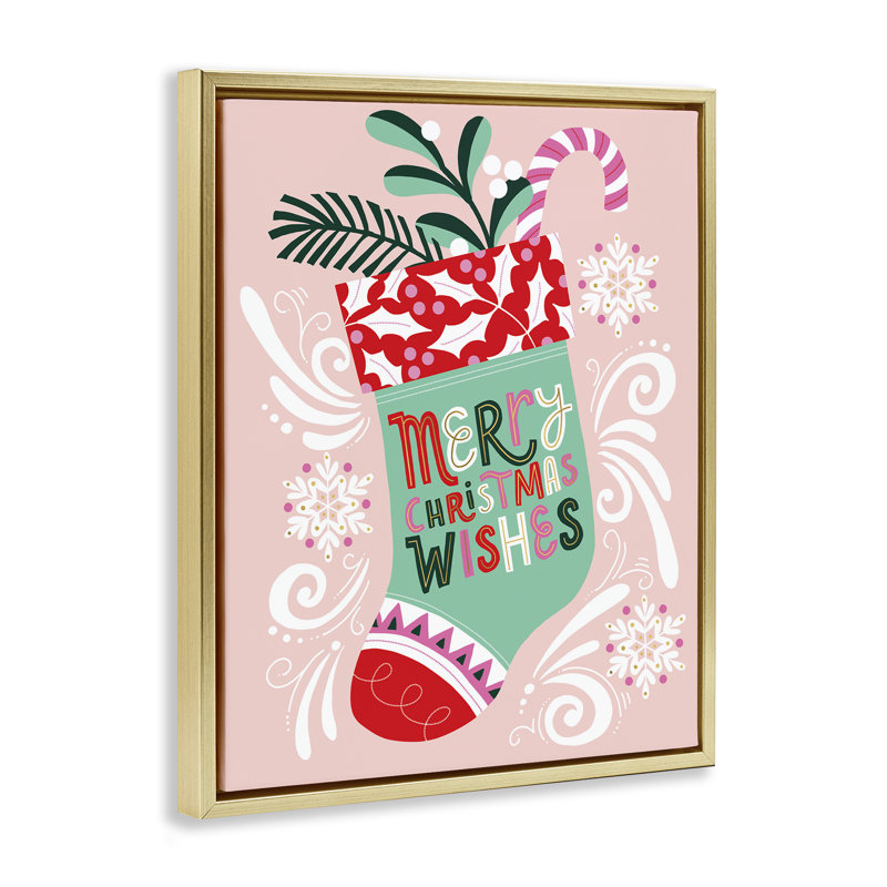 «Fun Whimsy Christmas Christmas», art mural encadré sur toile flottante, design par Muffin Grayson, 31" H x 25" W