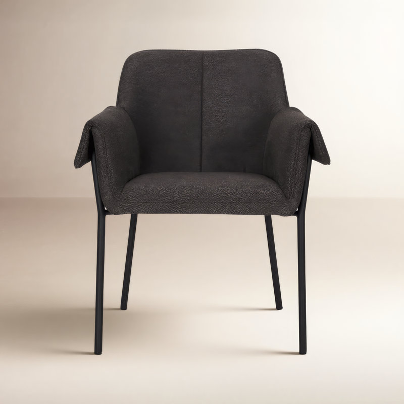 Gloriette 19.62'' H Upholstered Metal Armchair, Polyester/Polyester Blend Gray