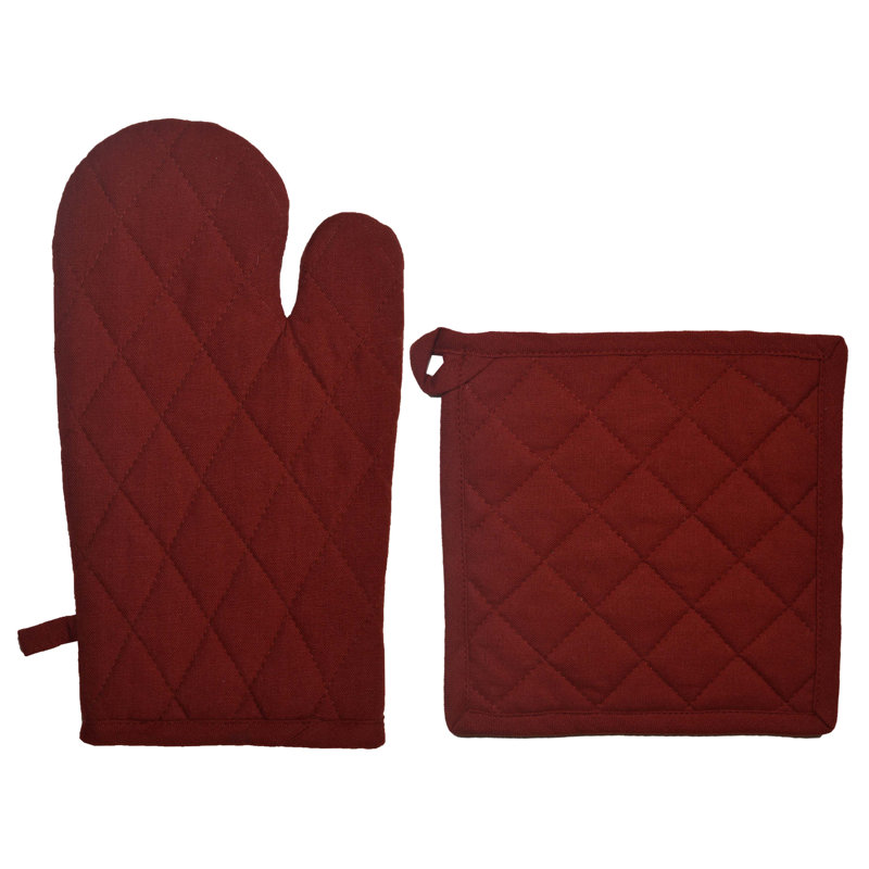 Ensemble de housse de four matelassée 2 pièces cuisinier poignée dunroven house, inc, Rouge